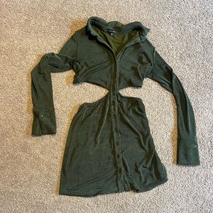 Dark Green cut out Dress